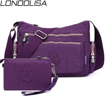 

2 Set Women Waterproof Nylon Shoulder Bag Travel Portable Crossbody Bags For Women 2019 Bolsa Feminina Daily Ladies Clutch Bag