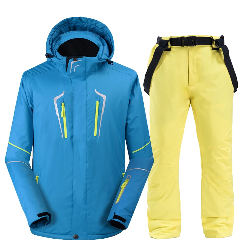 Новинка, теплый зимний лыжный костюм для мужчин и женщин, ветрозащитная водонепроницаемая куртка для катания на лыжах и сноуборде, брюки, мужской зимний костюм