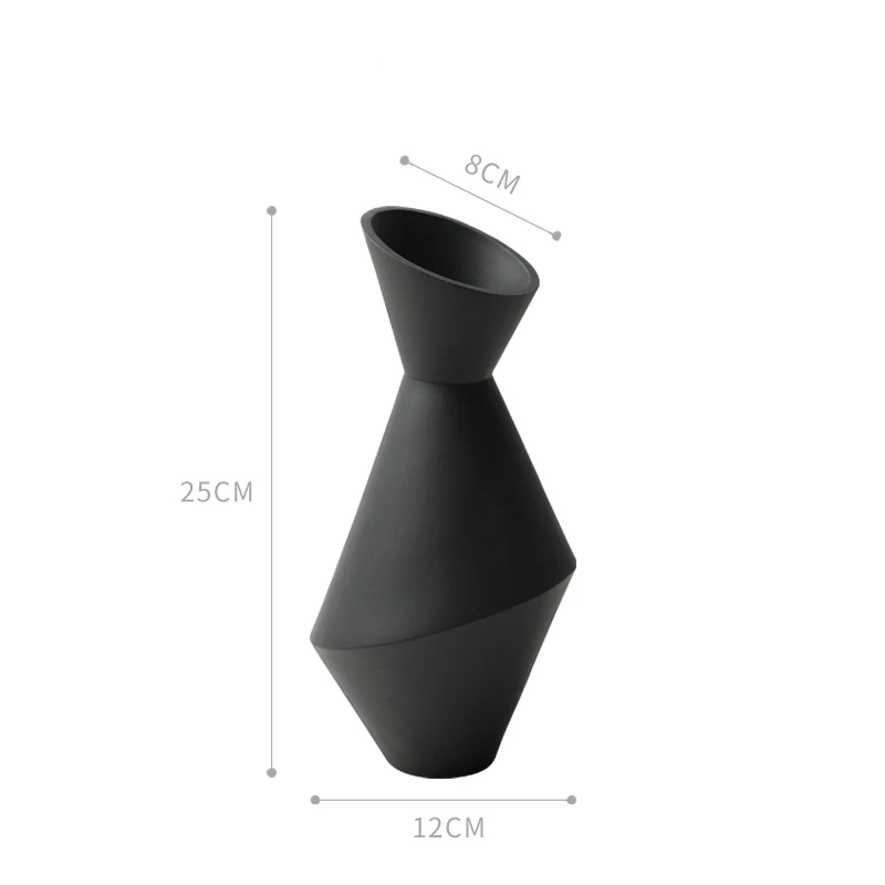 Black VILEAD 34 см керамическая Геометрическая ваза статуэтки в скандинавском стиле креативные абстрактные ремесла мягкие украшения домашний Декор Орнамент - Цвет: Black