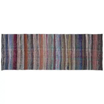 

Handmade Multicolor Vintage English Striped Rug Runner Rug 115x320 Cm-3'9''X10'6''