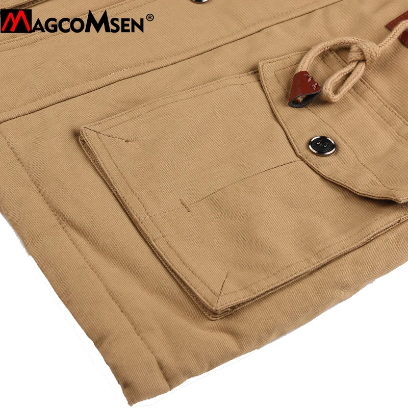 MAGCOMSEN зимняя флисовая куртка-карго с капюшоном Повседневная Свободная ветрозащитная меховая парка Военная армейская куртка-бомбер Рабочая ветровка