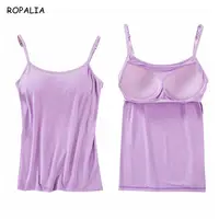Women Padded Soft Casual Bra Tank Top Women Spaghetti Cami Top Vest Female Camisole With Built In Bra