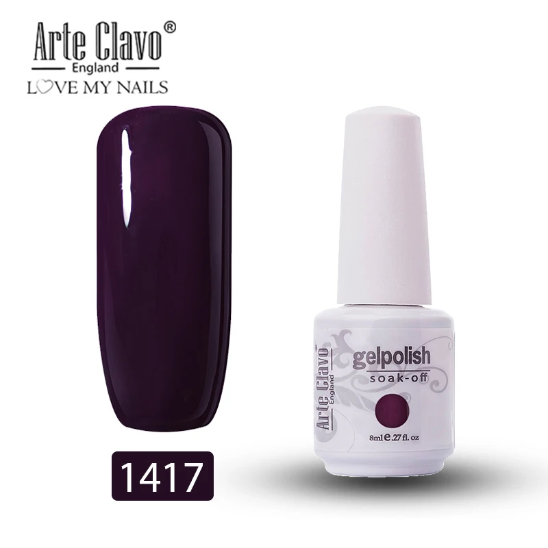 Arte Clavo 8 мл УФ-гель Varnis цветной лак для ногтей DIY лак для ногтей светодиодный гель Esmalte блеск замачиваемый Полупостоянный гель - Цвет: 1417