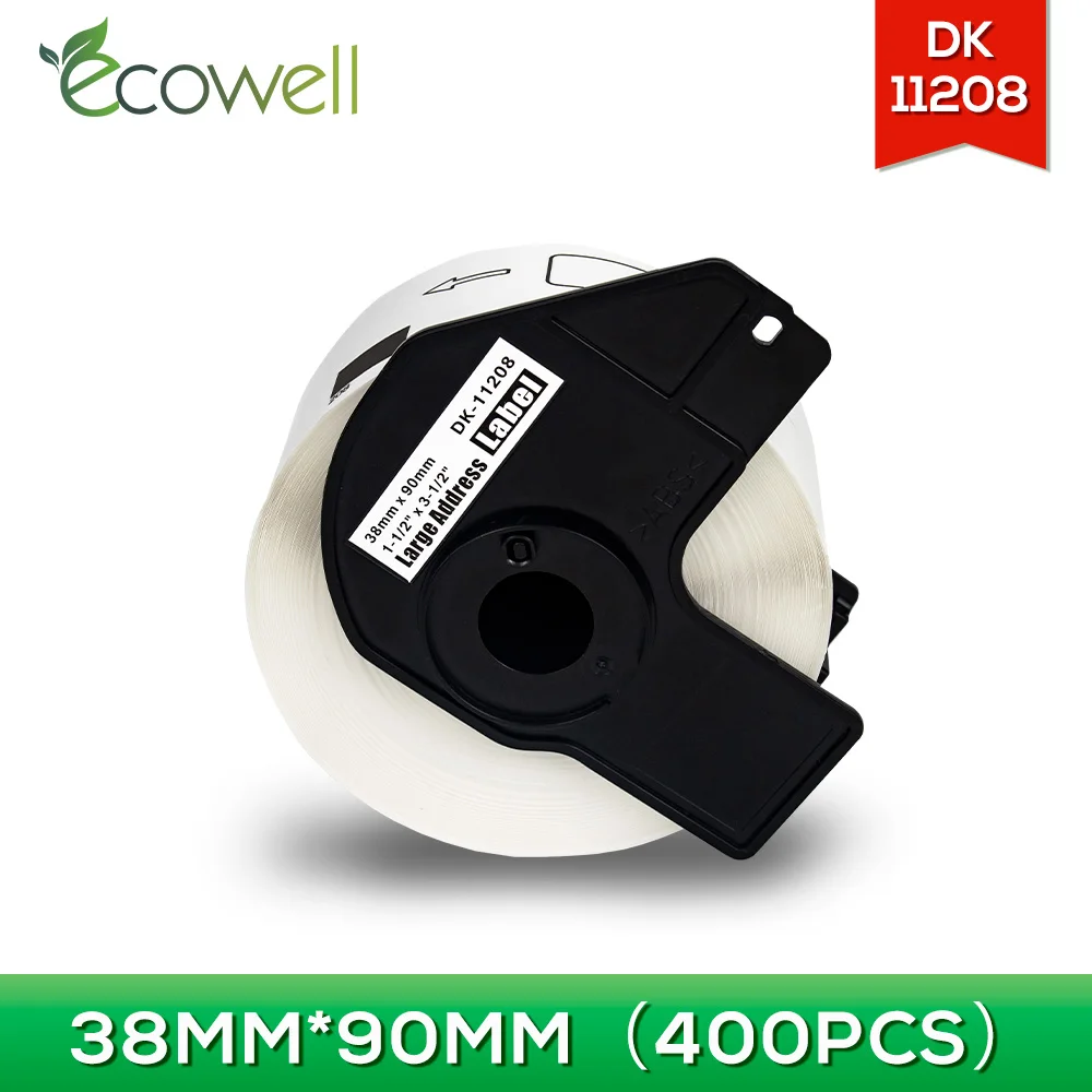 Ecowell Совместимость для Brother Label DK-11208 DK 11208 DK-1208 белые бумажные адресные этикетки QL