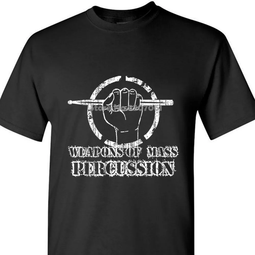 

Male Designing T Shirt Weapons Of Mass Percussion T-shirt Mens Ladies Unisex Fit Drums Bass Music coat clothes tops