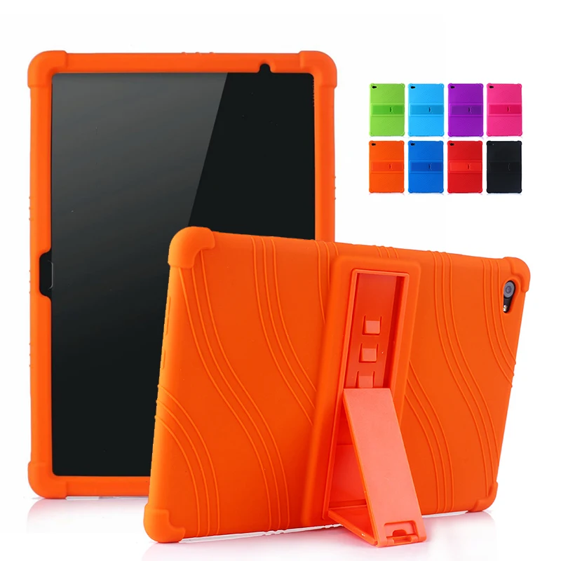

Soft Silicone Case For Huawei MediaPad M5 Lite 10 BAH2-W19/L09/W09 10.1 inch With Bracket Anti-Shock Protective Shell Fundas