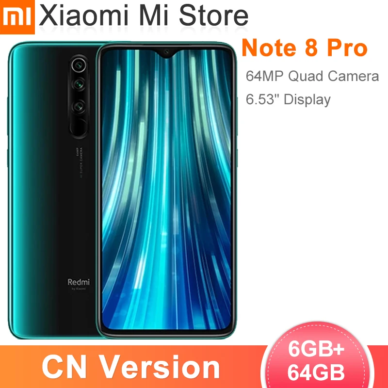 Оригинальный Смартфон Xiaomi Redmi Note 8 Pro 6 ГБ 64 камеры мп + 20 МП MTK Helio G90T дисплей 53 дюйма