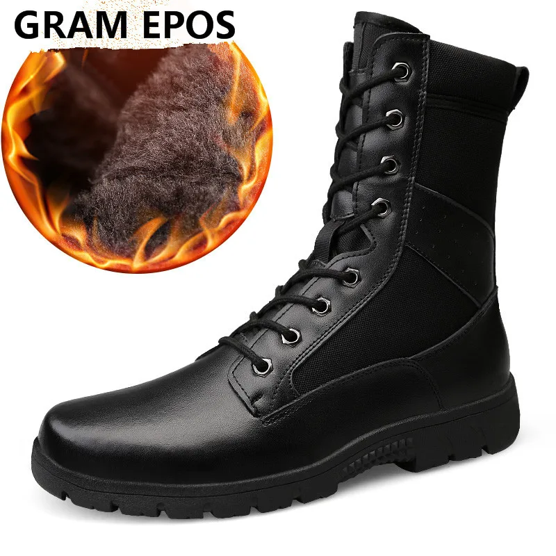 

Autumn Winter Men Military Boots Quality Special Force Tactical Desert Combat Ankle Boats Army Work Shoes Keep Warm Snow Boots