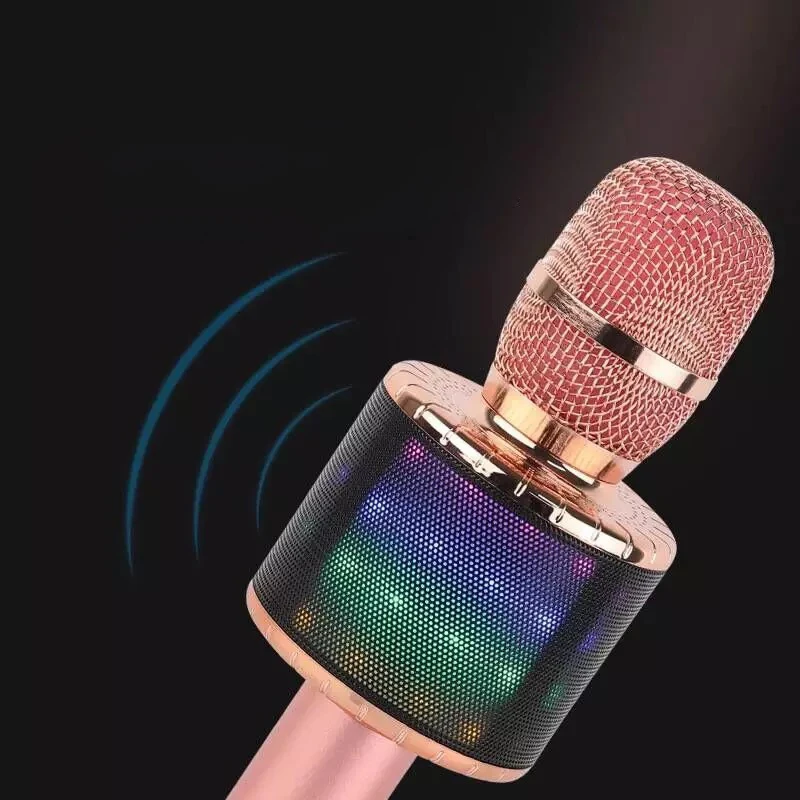 Полный беспроводной Bluetooth караоке портативный ручной микрофон с контролируемым красочным Светодиодный подсветкой, для Android/iPhone/PC или всех