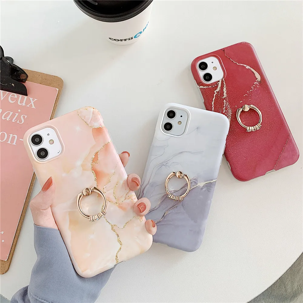 Чехол для телефона iPhone 11 Pro Max 7 8 Plus X XR XS SE 2020 роскошный мраморный IMD задний Мягкий