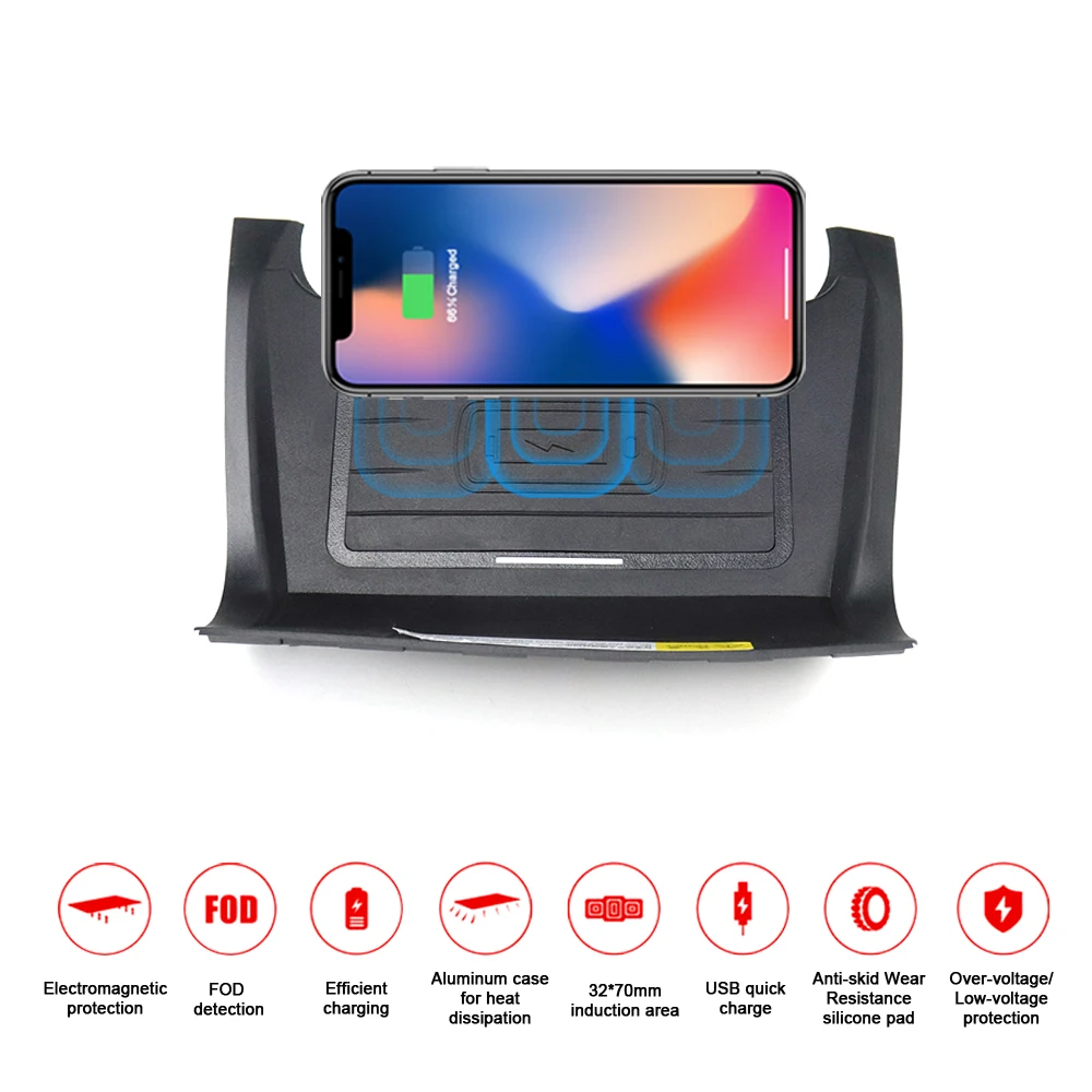 

QI Car Wireless Charger For Range Rover Discovery Sport 2018 Intelligent Infrared Fast Charging Phone holder for Samsung Huawei