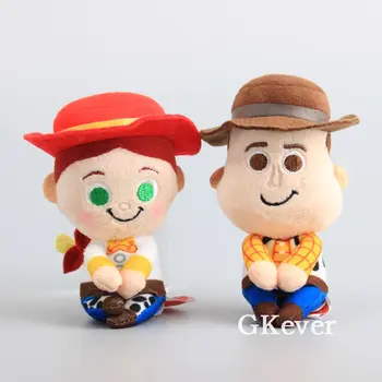 

12 cm Anime Story 4 Woody Jessie Plush Toys Doll Peluche Q Version Woody Jessie Soft Stuffed Toy Women kids Birthday Gift