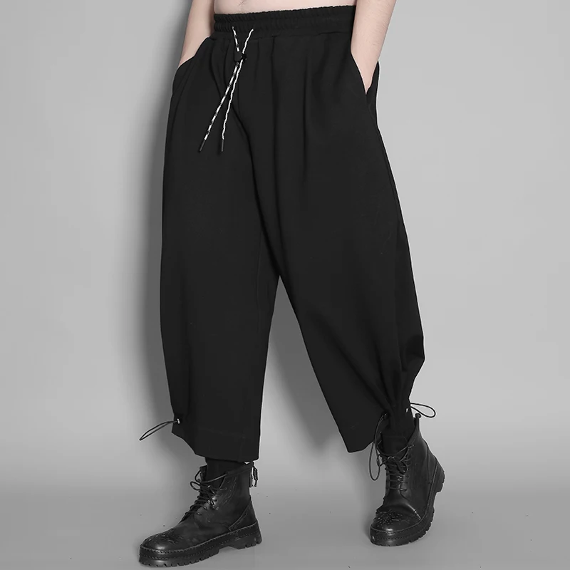 

Мужская одежда, ретро, темный, хип-хоп, однотонный цвет, универсальный, модный, свободный фасон, повседневные брюки, мужские зимние