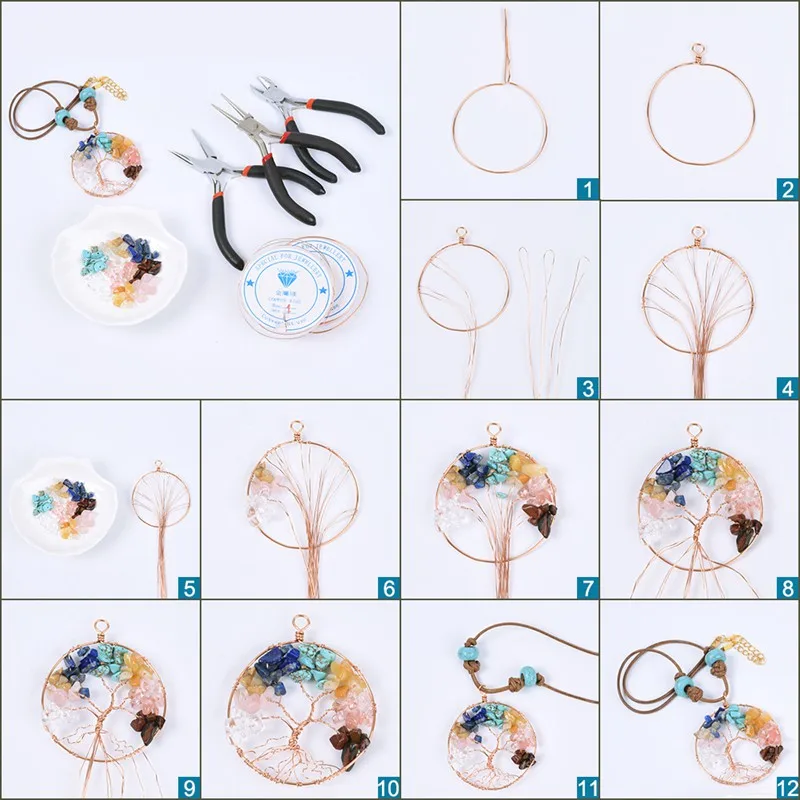 천연 합성 석재 비즈 황동 귀걸이 결과, 구리 와이어 및 탄성 크리스탈 스레드 쥬얼리 제작 DIY