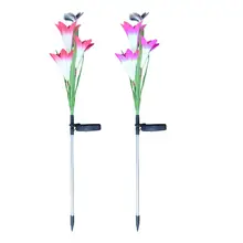 Солнечный светильник Лилия+ бабочка искусственный фонарь Открытый водонепроницаемый сад декоративный Газон солнечный светильник поддержка дропшиппинг