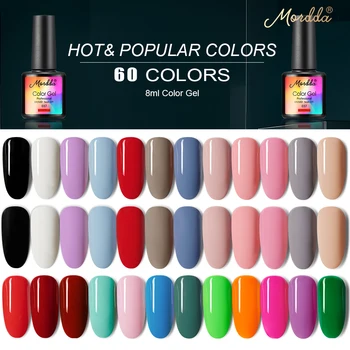 

MORDDA 8ml Gel Nail Varnish UV Gel Polish Soak Off Gel Lacquer Semi Permanent Hybrid Painting For Home Use Need Matte Top Coat