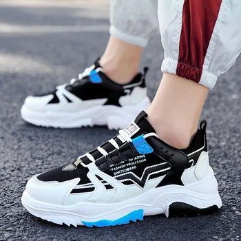 

New Men Casual Shoes Lac-Up Men Shoes Fashion male Clunky Sneaker Mixed Colors Casual Platform High Heels Dad Sneakers Shoes