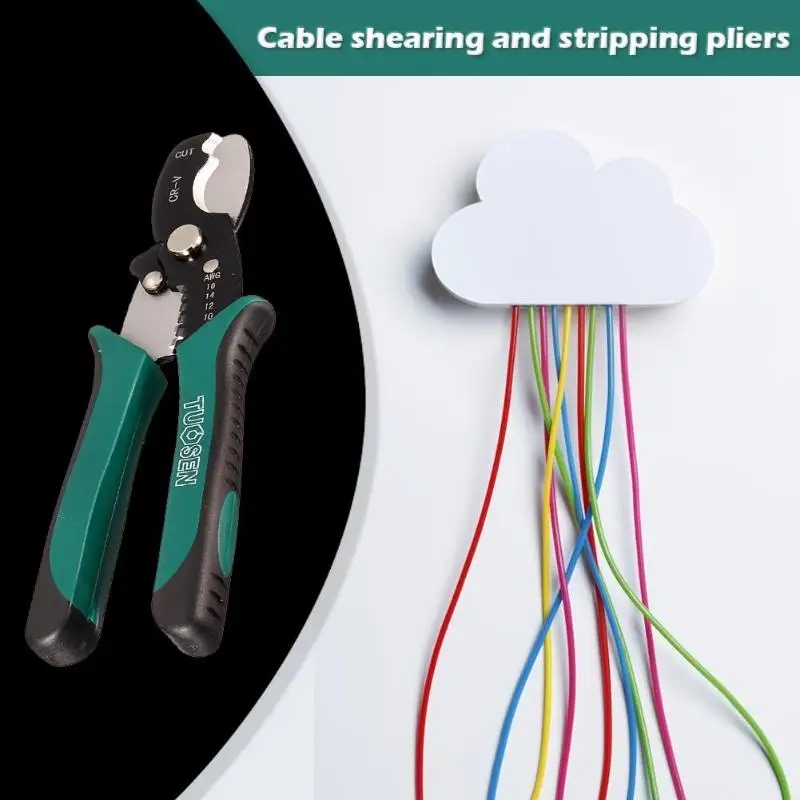 TUOSEN 8 inch Wire Stripper Cable Cutting Scissors Stripping Pliers Cutter