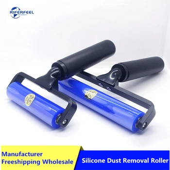 

Riferfeel Seven Sizes Anti-static Dust Removal Sticky Roller Silicone Roller Brush Hand Cleaner Tool, Blue Silicone Roller