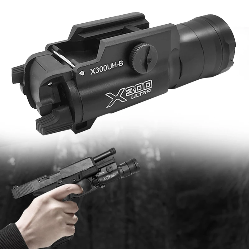 Glock Flashlight Tactical Weapon light X300UH-B X300U-A X300 Pistol gun White LED Hunting Flashlight For 20mm Picatinny Rail