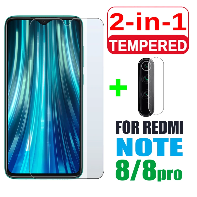 2в1 Защитное стекло для Xiaomi Redmi Note 8 Pro 8 T Защитная пленка для экрана Xiomi Xaomi Readmi Note8 T 8Pro Cam с стеклом для объектива камеры