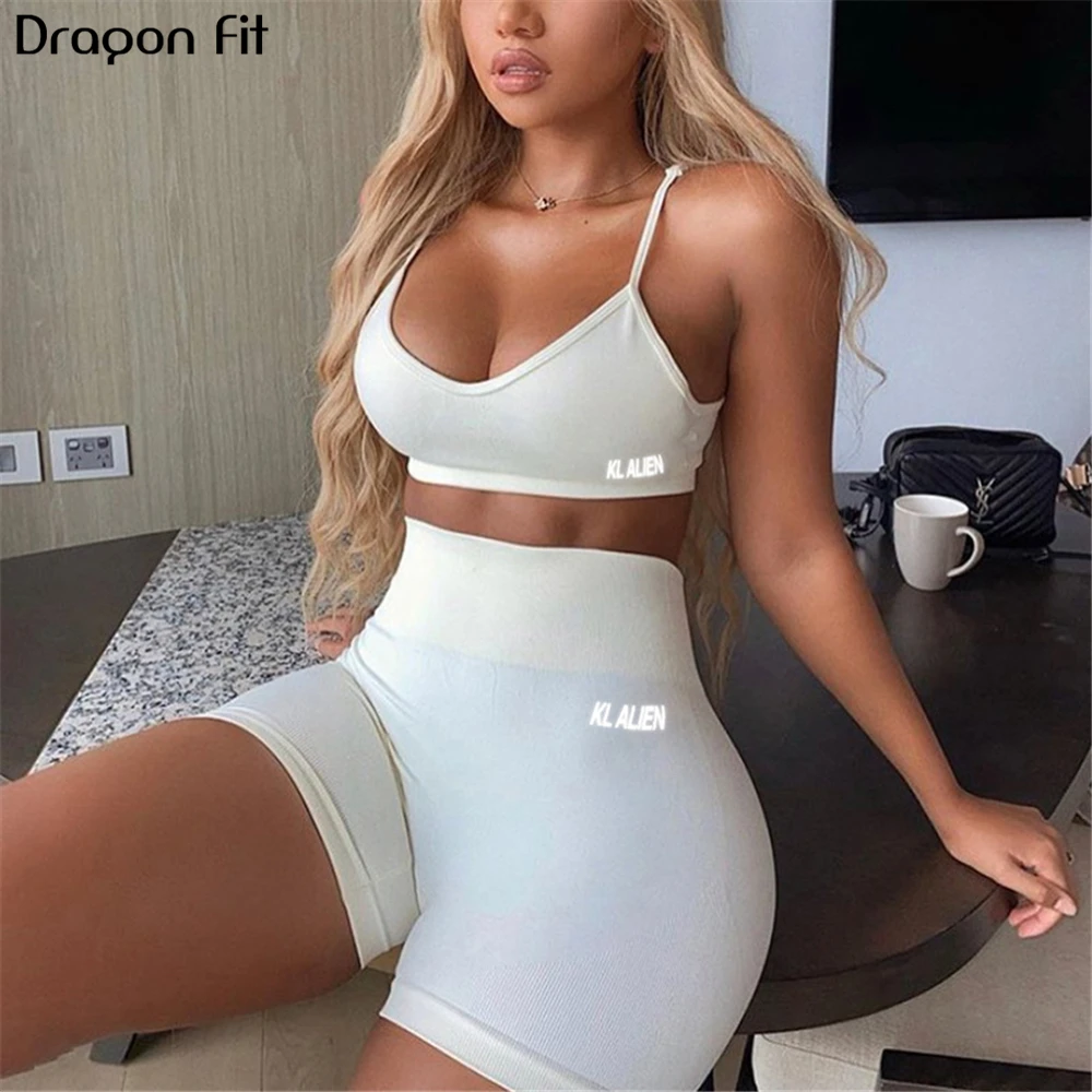 Dragon Fit Workout Clothes For Women 2 Piece Set Fitness Clothing Women  Sports Bra Shorts Set Print Gym Set Clothes Active Wear|Bộ yoga| -  AliExpress