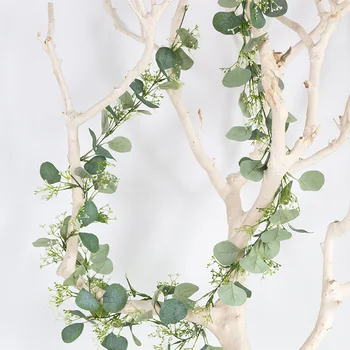 

2M Eucalypt Vine Greenery Eucalyptus Leaves Wedding Decor Silk Artificial Vine Garland Hotels Shops Weddings Decor