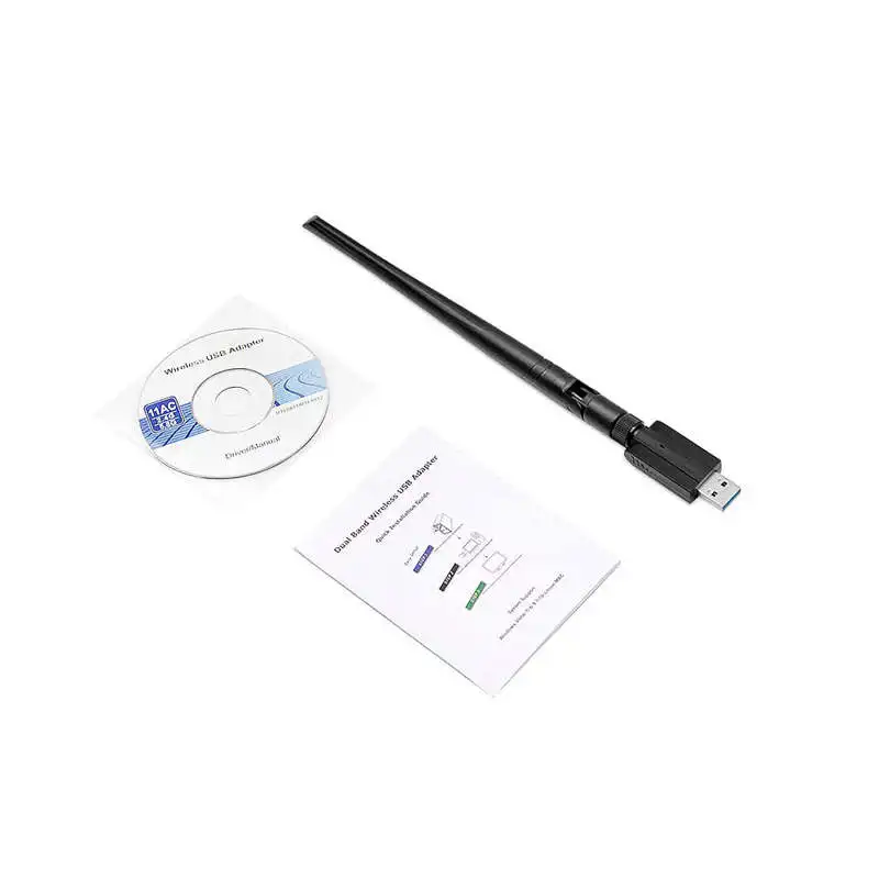 Usb 3,0 Wifi адаптер Ac 1200 Мбит/с 5G/2,4G двухдиапазонный Wifi ключ беспроводной сетевой адаптер с 5Dbi с высоким коэффициентом усиления антенны, поддержка Com