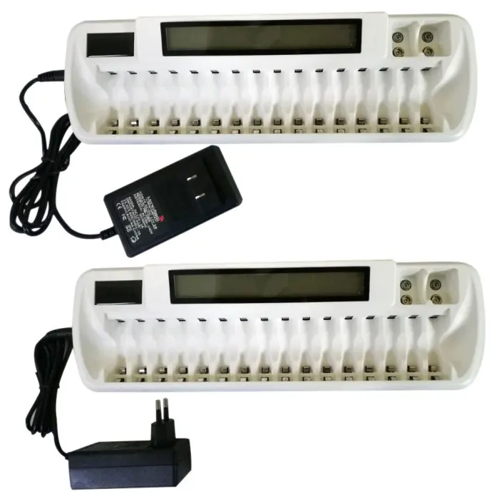 16 Slots LCD Smart Battery Charger 16-bay Chargers for AA AAA Ni-MH Ni-Cd LHB99