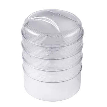 

5 Pcs/1 Set Multilayer Storage Box Refrigerator Dustproof Storage Container Useful Plate Bowl Container with Cover for Home (Whi