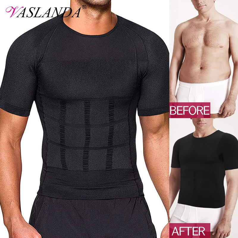 Men Body Shaper Slimming T Shirt 