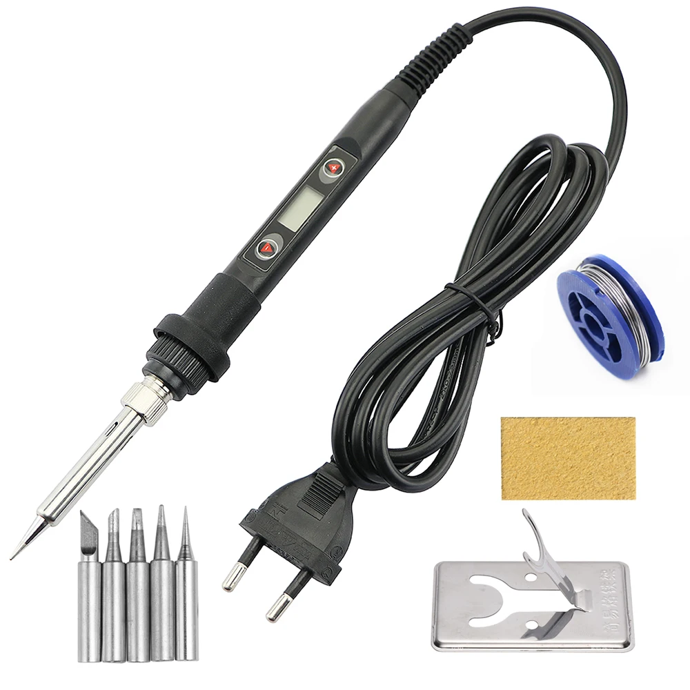 80W LCD Constant Temperature Electric Soldering Iron 220V/110V With Soldering Iron Head Welding Wire Repair Tools inverter arc welder Welding Equipment