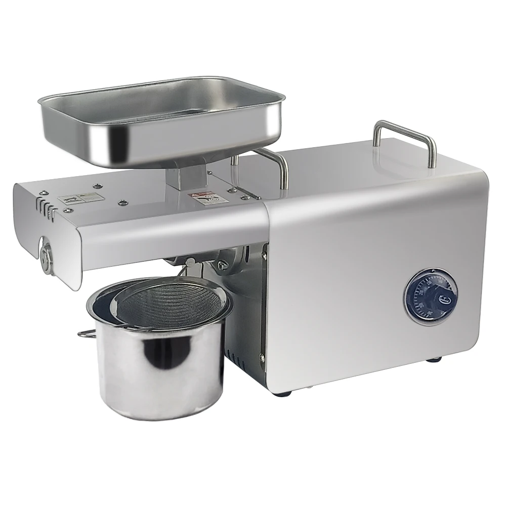 

220V/110V Oil Press Machine,Heat/Cold Home Use Oil Pressure Stainless Steel Electric Oil Extractor Pine nut, Almond, Coconut