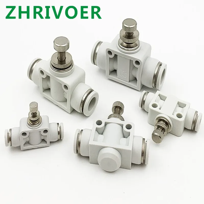 

OD Tube Flow control Throttle valve Pneumatic Fittings Pneumatic type speed control connector White DSA 4 6 8 10 12MM
