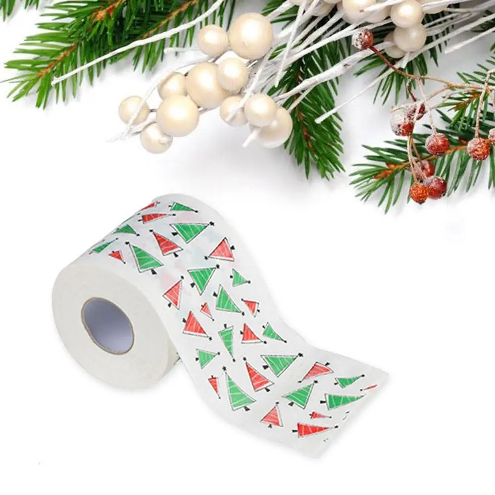 1 рулон Санта Клаус/олень рождественские товары с принтом туалетная бумага для