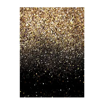 

5x7 ft Vinyl Background Cloth Party Glitter Black Gold Dots Photo Studio Backdrop Background