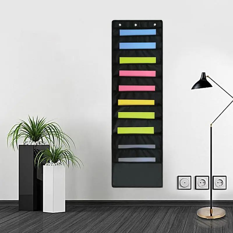

Heavy Duty Storage Pocket Chart With Nametag With 10 Pockets 3 Over Door Hangers