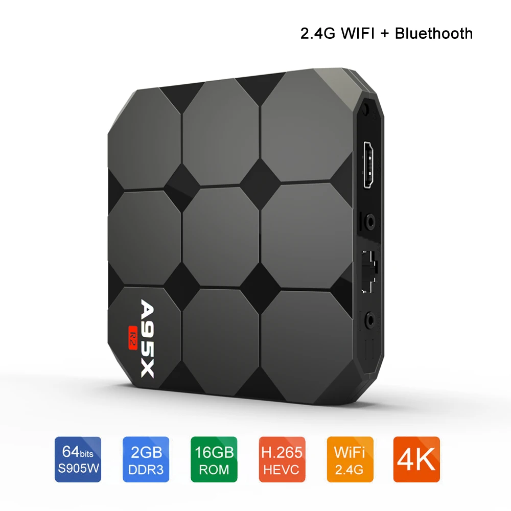 A95X R2 ТВ приставка Android 7 1 Amlogic S905W четырехъядерный процессор 2 ГБ DDR3 16 Гб rom