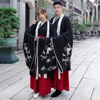 

Man Ancient Chinese Costume Hanfu Crane Vintage Adults Women Folk Qing Dynasty Festival Robe Tangsuit Fancy Dress Party Vestidos