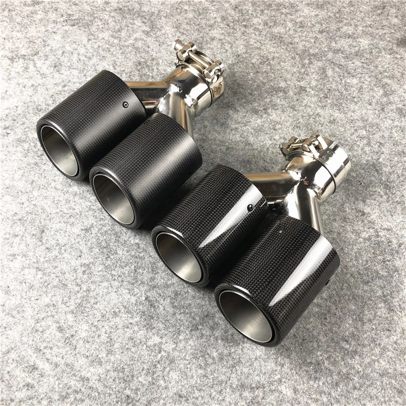 1 шт. Akrapovic глянцевая/матовая углеродная выхлопа Двойные наконечники