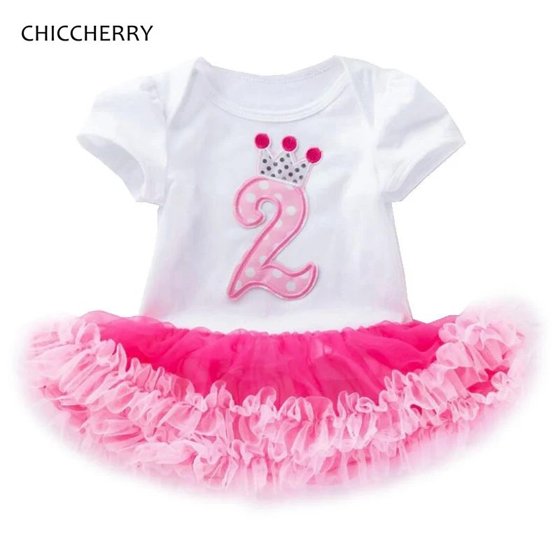 2 Years Birthday Tutu Dresses For Girls Kids Lace Romper Dress Baby Girl Clothes 2nd Toddler Outfits Infant Clothing | Детская одежда и