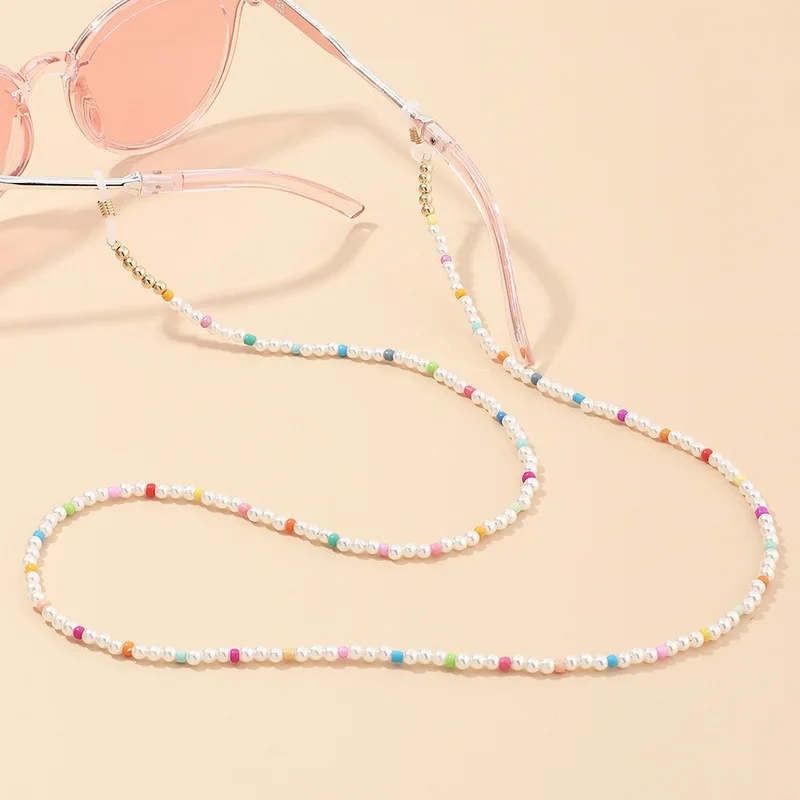 

1PC Fashion Charm Women Glasses Chain Colored Beaded Eyeglass Lanyard Anti Slip Sunglasses Strap Spectacles Cord Accessories