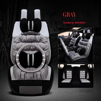 

Plush car seat covers set For lada Vesta granta 2106 2107 2109 changan cs35 cs75 eado raeton of 2018 2017 2016 car accessories