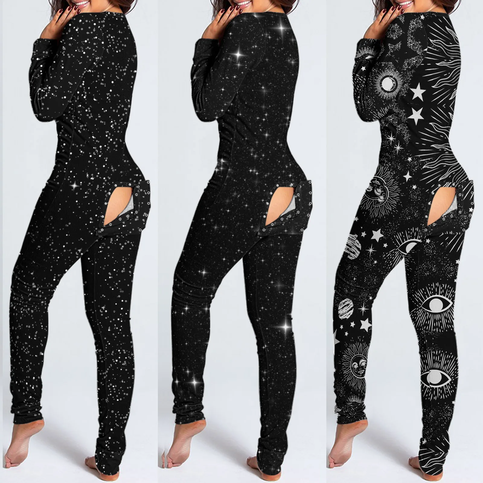 Sexy Pajamas Onesie Women Butt Flap | Adult Onesie Butt Flap Women - Women  Black - Aliexpress