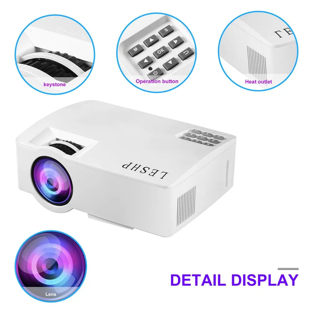 

480P LED Light Source HD Video Audio Play High Fidelity Speaker Eye-protection Mobile Phone With Screen Home Projector