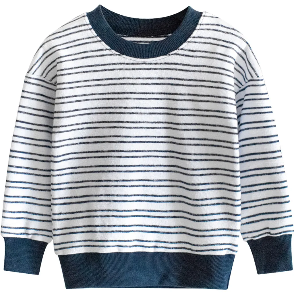 Свитер для маленьких мальчиков и девочек свитера для мальчиков г. Весенне-осенние детские свитера детский пуловер в полоску Вязаный топ для мальчиков и девочек, детская одежда