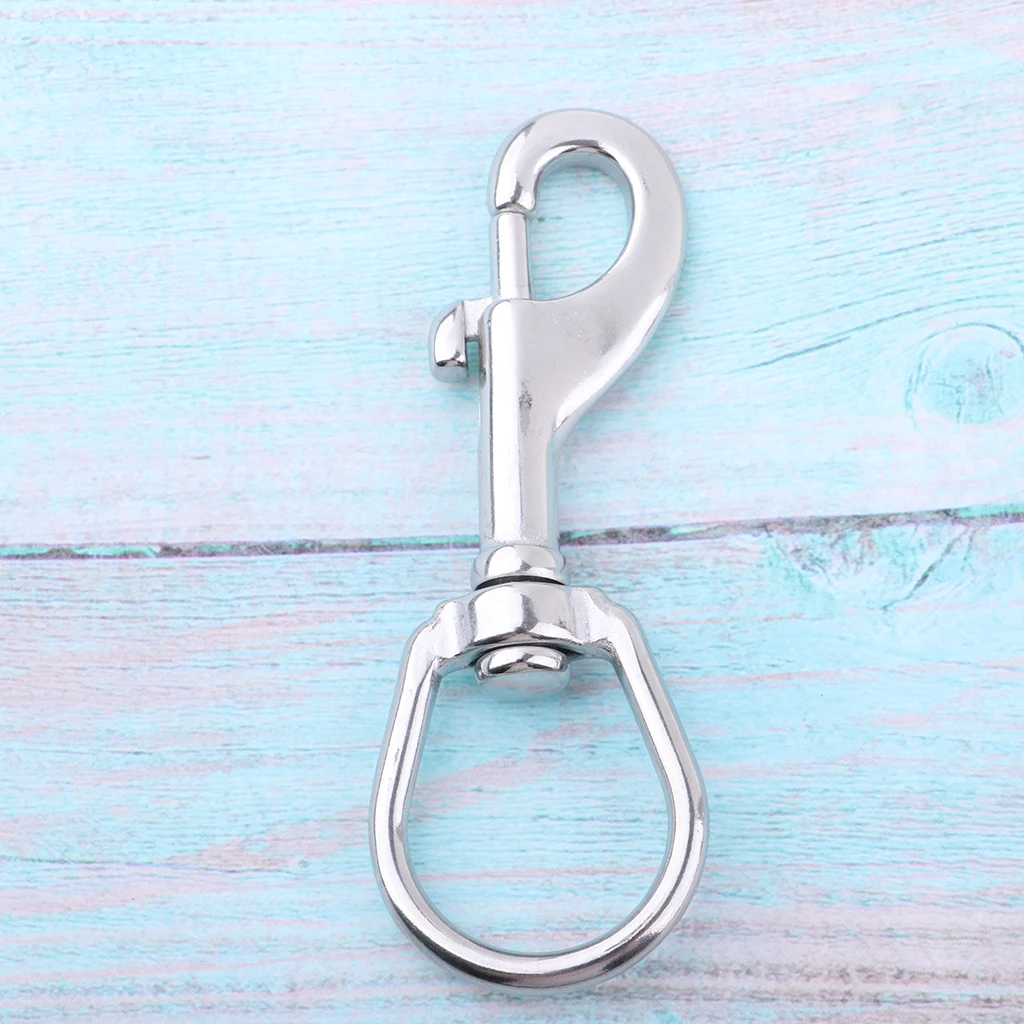 Diving Clips, Stainless Steel Swivel Eye Snap Hook Dive Single Ended Swivel Eye Bolt Hook Buckle Dog Clip Gear Equipment 101mm