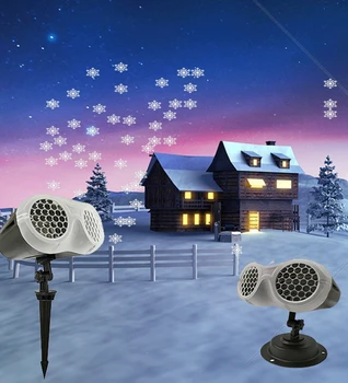 

LED Snowflake Laser Projector White Snowstorm Stage Light Remote Control Waterproof Garden Lawn Lamp Christmas Party Home Decor