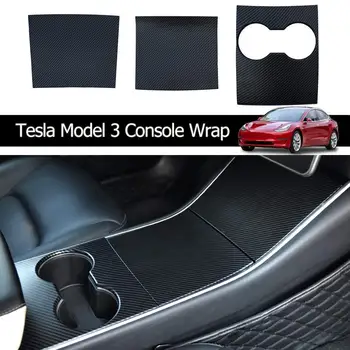 

Model 3 Center Console Wrap ABS Matte Carbon Fiber Console Cover Interior Decoration Wrap Kit for Model 3 Accessories White