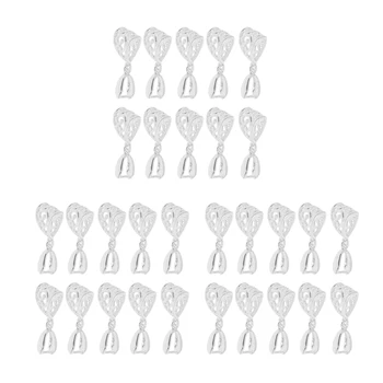 

30Pack Hollow Pendant Charms Bails Connector Pinch Clip Jewelry Findings
